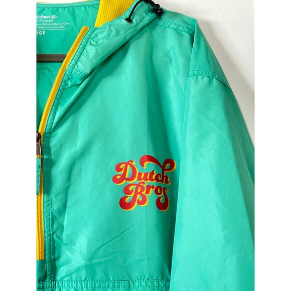 Dutch Bros Windbreaker Size Large Mint Green Jacket Unisex - Picture 5 of 7
